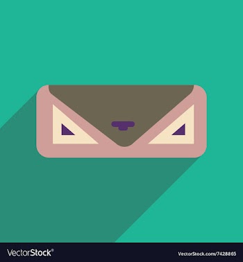 Flat icon with long shadow clutch bag vector image