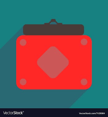 Flat icon with long shadow clutch bag vector image