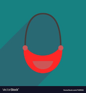 Flat icon with long shadow clutch bag vector image