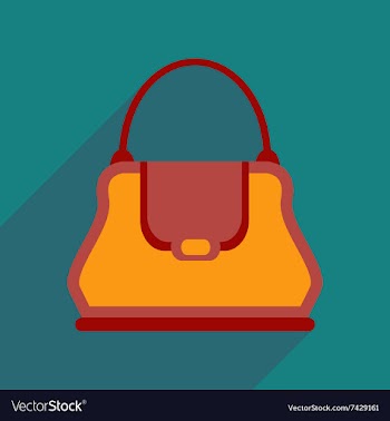 Flat icon with long shadow clutch bag vector image