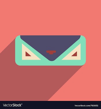 Flat icon with long shadow clutch bag vector image
