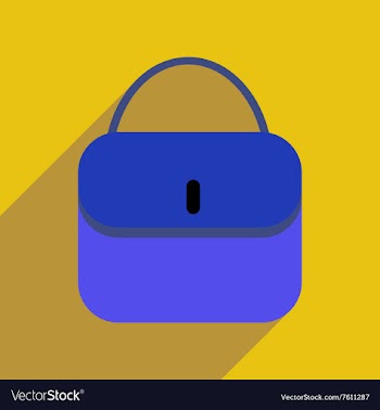 Flat icon with long shadow clutch bag vector image