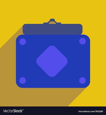 Flat icon with long shadow clutch bag vector image