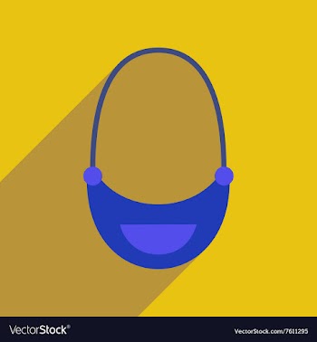 Flat icon with long shadow clutch bag vector image
