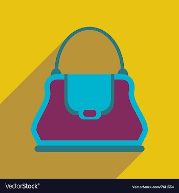 Flat icon with long shadow clutch bag vector image