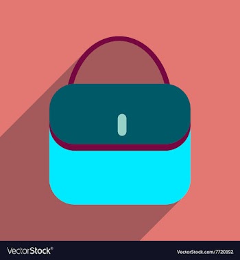 Flat icon with long shadow clutch bag vector image