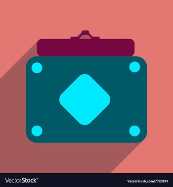 Flat icon with long shadow clutch bag vector image