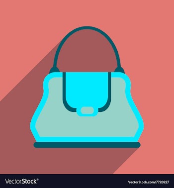 Flat icon with long shadow clutch bag vector image