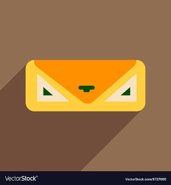 Flat icon with long shadow clutch bag vector image