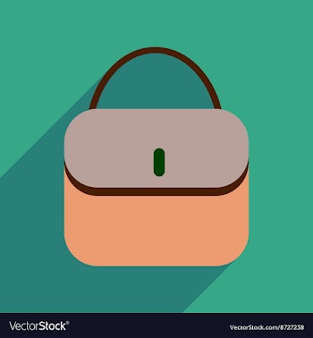 Flat icon with long shadow clutch bag vector image