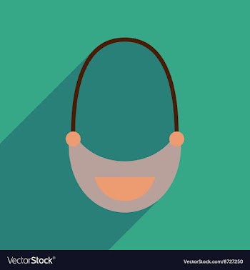 Flat icon with long shadow clutch bag vector image