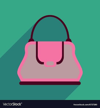 Flat icon with long shadow clutch bag vector image