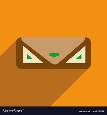 Flat icon with long shadow clutch bag vector image