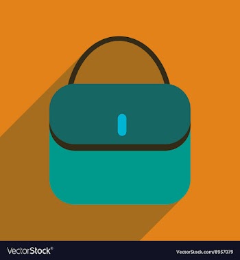 Flat icon with long shadow clutch bag vector image