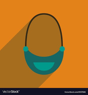 Flat icon with long shadow clutch bag vector image