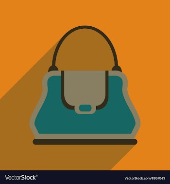 Flat icon with long shadow clutch bag vector image