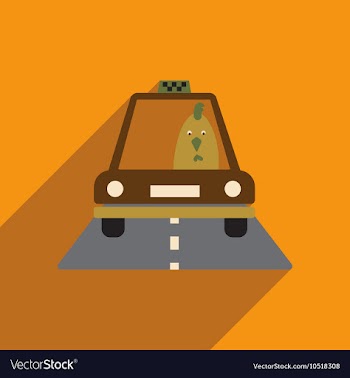 Flat icon with long shadow cock cartoon vector image