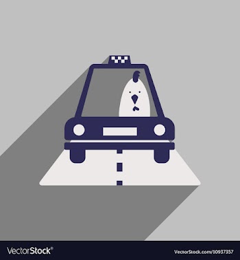 Flat icon with long shadow cock cartoon vector image
