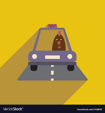 Flat icon with long shadow cock cartoon vector image
