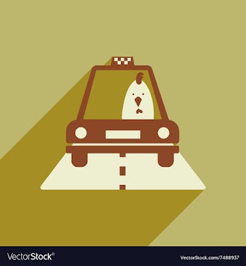 Flat icon with long shadow cock cartoon vector image