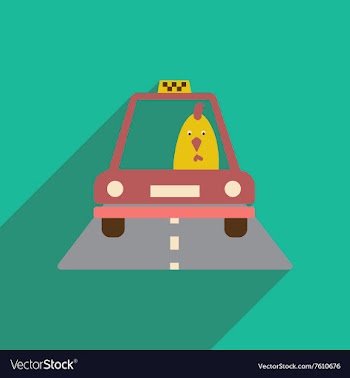 Flat icon with long shadow cock cartoon vector image