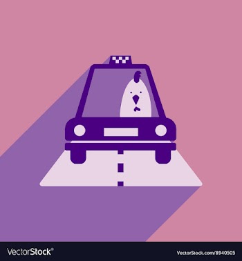 Flat icon with long shadow cock cartoon vector image