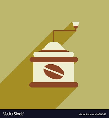 Flat icon with long shadow coffee mill vector image