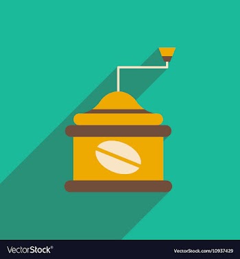 Flat icon with long shadow coffee mill vector image