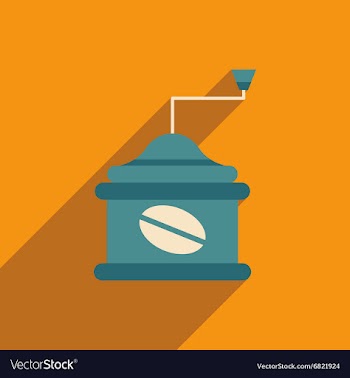 Flat icon with long shadow coffee mill vector image
