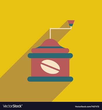 Flat icon with long shadow coffee mill vector image