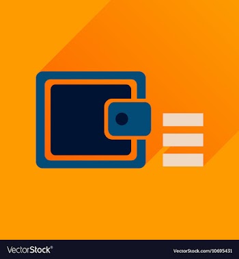 Flat icon with long shadow coin purse vector image