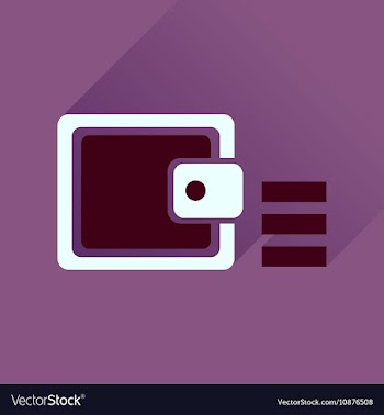 Flat icon with long shadow coin purse vector image