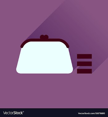 Flat icon with long shadow coin purse vector image
