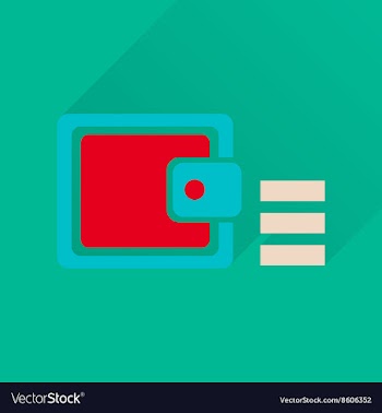 Flat icon with long shadow coin purse vector image