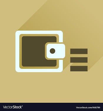 Flat icon with long shadow coin purse vector image
