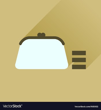 Flat icon with long shadow coin purse vector image