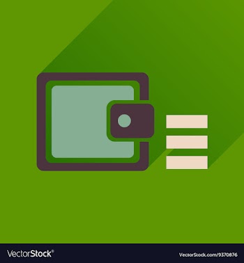 Flat icon with long shadow coin purse vector image