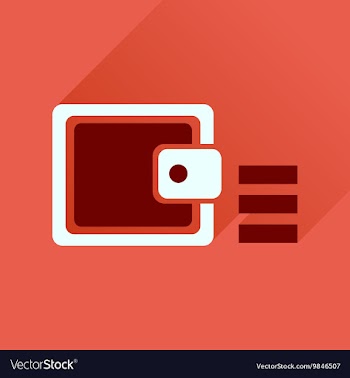 Flat icon with long shadow coin purse vector image