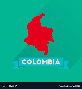 Flat icon with long shadow Columbia card vector image