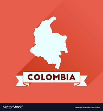 Flat icon with long shadow Columbia card vector image