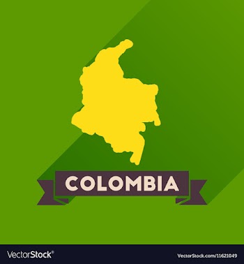 Flat icon with long shadow Columbia card vector image