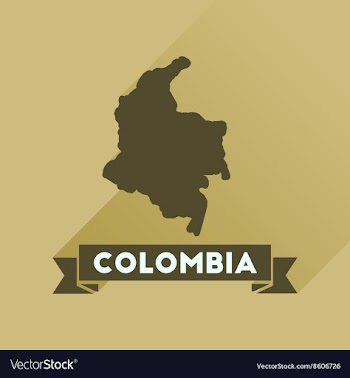 Flat icon with long shadow Columbia card vector image