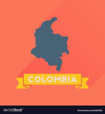 Flat icon with long shadow Columbia card vector image