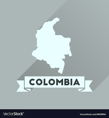 Flat icon with long shadow Columbia card vector image