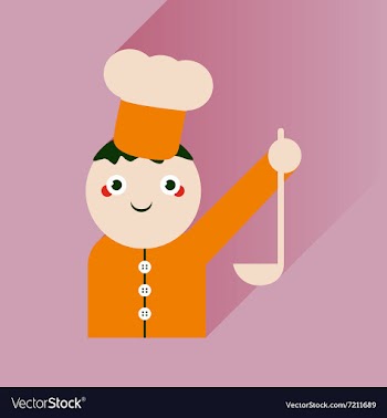 Flat icon with long shadow cook with ladle vector image