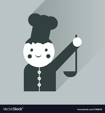 Flat icon with long shadow cook with ladle vector image