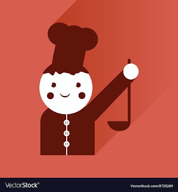 Flat icon with long shadow cook with ladle vector image
