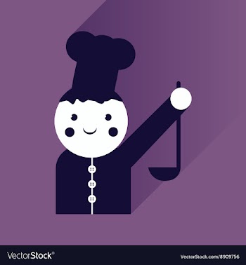Flat icon with long shadow cook with ladle vector image