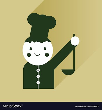Flat icon with long shadow cook with ladle vector image