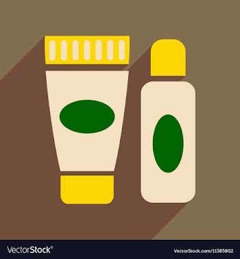 Flat icon with long shadow cream and shaving gel vector image